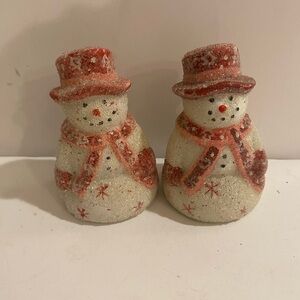 Festive Snowman Salt and Pepper Shakers - Red and White (PH)